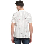 Rodamo White Striped Polo T-Shirts