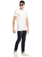 Rodamo White Round Neck T-shirts-111830109-L