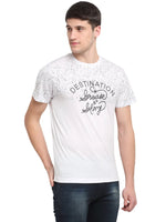 Rodamo White Printed Round Neck T-shirts-111850102-L