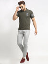 Rodamo Olive Printed Polo T-Shirts