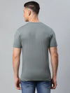 Rodamo Grey Printed Round Neck T-shirts-112040101-L