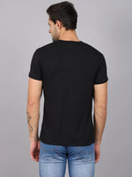 Rodamo Black Printed Round Neck T-shirts-112190102-L