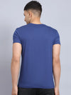 Rodamo Blue Printed Round Neck T-shirts-112190101-L