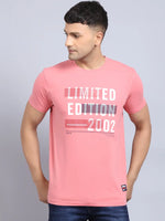 Rodamo Pink Printed Round Neck T-shirts-112170101-L