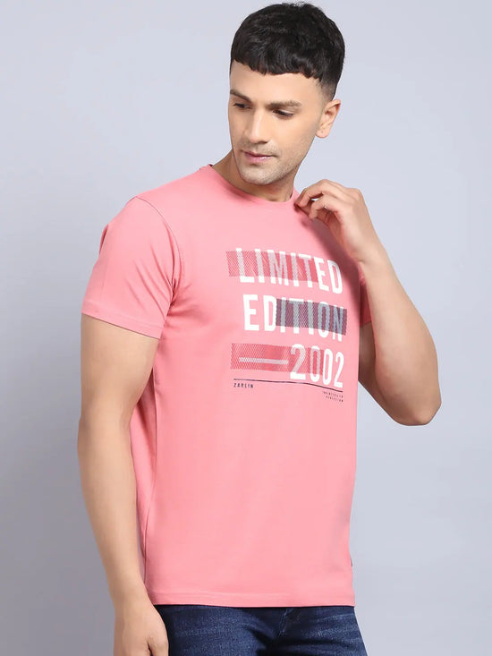 Rodamo Pink Printed Round Neck T-shirts-112170101-L