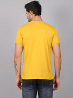 Rodamo Yellow Printed Round Neck T-shirts-112210102-L