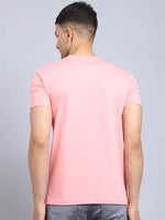 Rodamo Pink Printed Round Neck T-shirts-112210101-L