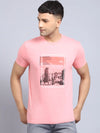 Rodamo Pink Printed Round Neck T-shirts-112210101-L