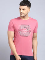 Rodamo Pink Printed Round Neck T-shirts-112250101-L