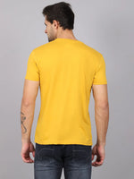 Rodamo Yellow Printed Round Neck T-shirts-112230102-L