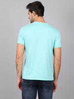 Rodamo Green Printed Round Neck T-shirts-112320101-L