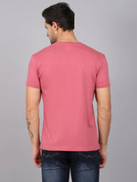 Rodamo Pink Printed Round Neck T-shirts-112330101-L