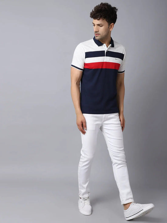 Rodamo Multi Stripes Polo T-Shirts-112460101-L