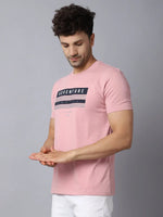 Rodamo Pink Printed Round Neck T-shirts-112520101-L