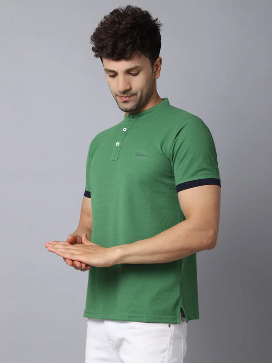 Rodamo Green Henley T-shirts