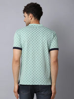 Rodamo Green Printed Henley T-shirts