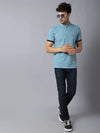 Rodamo Blue Printed Henley T-shirts