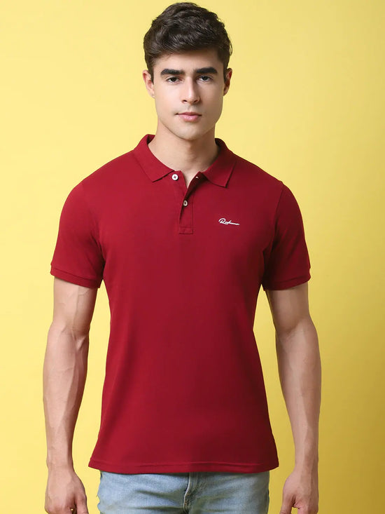 Rodamo Maroon Polo T-Shirts-112620109-L