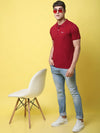 Rodamo Maroon Polo T-Shirts-112620109-L