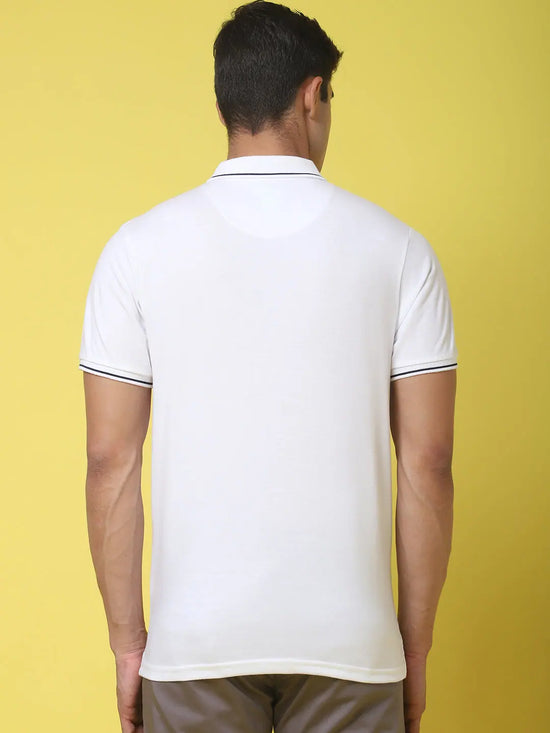 Rodamo White Polo Printed T-Shirts-112640102-L