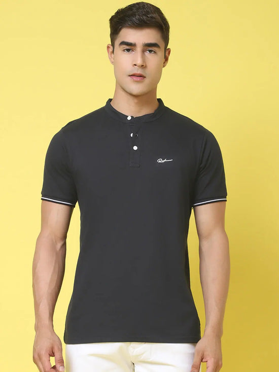 Rodamo Navy Blue Polo Printed T-Shirts-112700101-L