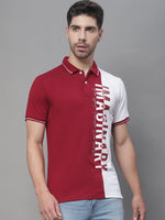 Rodamo Maroon Polo Printed T-Shirts-112740101-L