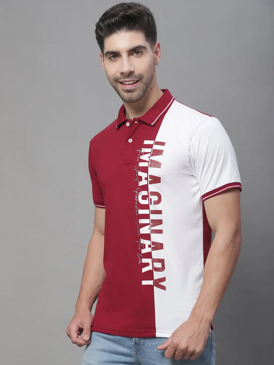 Rodamo Maroon Polo Printed T-Shirts-112740101-L