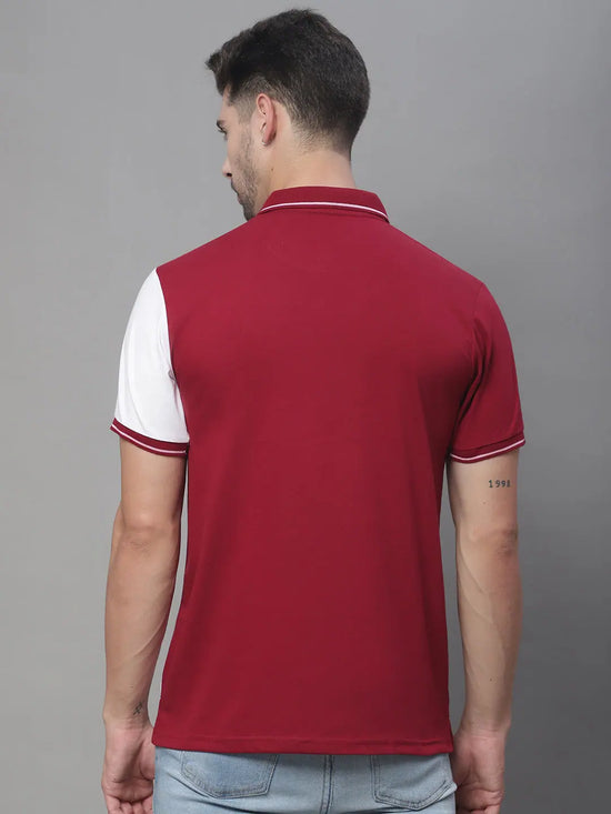 Rodamo Maroon Polo Printed T-Shirts-112740101-L