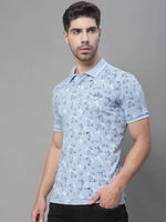 Rodamo Blue Polo Printed T-Shirts-112750101-L