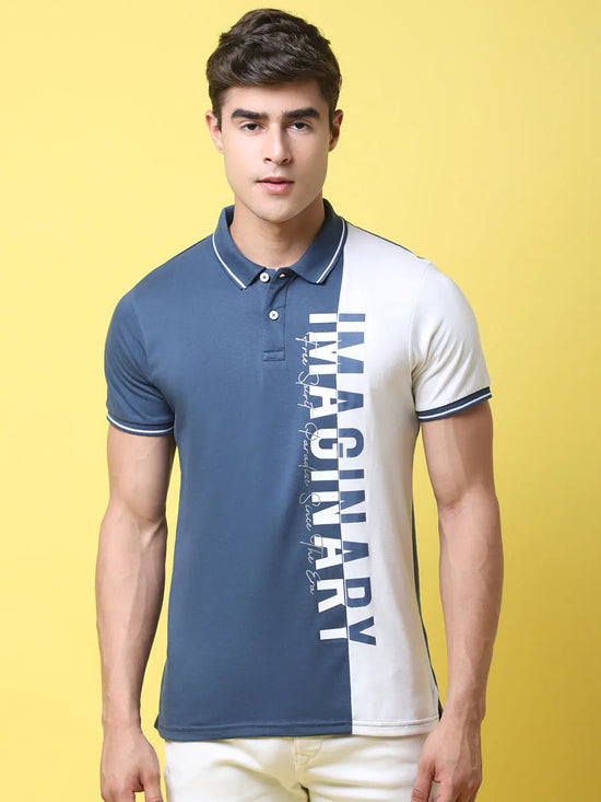 Rodamo Blue Polo Printed T-Shirts-112740102-L