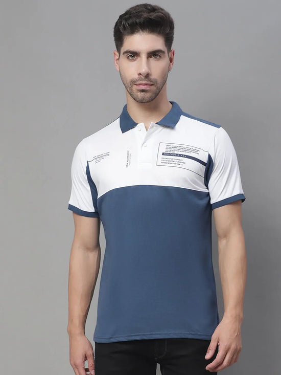 Rodamo Blue Polo Printed T-Shirts-112770102-L