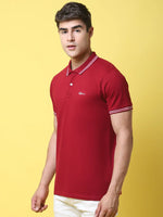 Rodamo Maroon Polo Printed T-Shirts-112730101-L