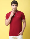 Rodamo Maroon Polo Printed T-Shirts-112730101-L