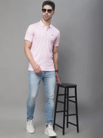 Rodamo Pink Polo Printed T-Shirts