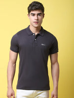 Rodamo Grey Polo Printed T-Shirts-112830101-L