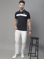 Rodamo Navy Blue Polo Printed T-Shirts-112780101-L