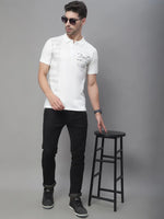 Rodamo White Polo Printed T-Shirts-112880101-L