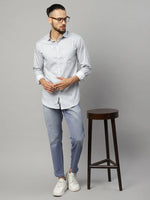 Rodamo Grey Slim Fit Printed Shirts