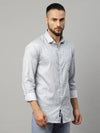 Rodamo Grey Slim Fit Printed Shirts