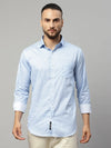 Rodamo Blue Slim Fit Printed Shirts-501610102-L