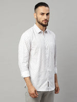 Rodamo White Slim Fit Printed Shirts