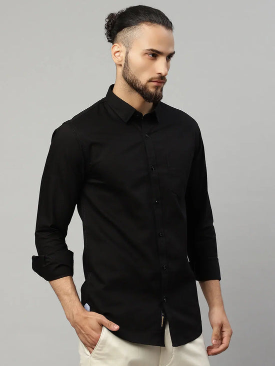 Rodamo Black Slim Fit Shirts-501670101-L