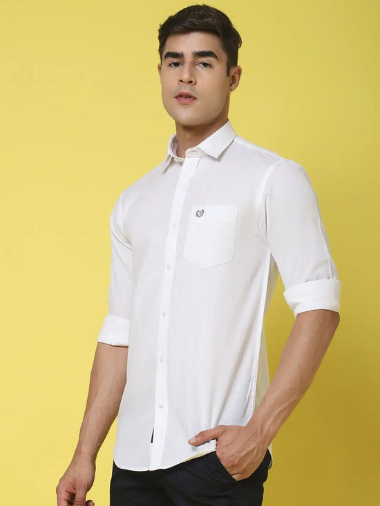 Rodamo White Slim Fit Shirts-501730105-L