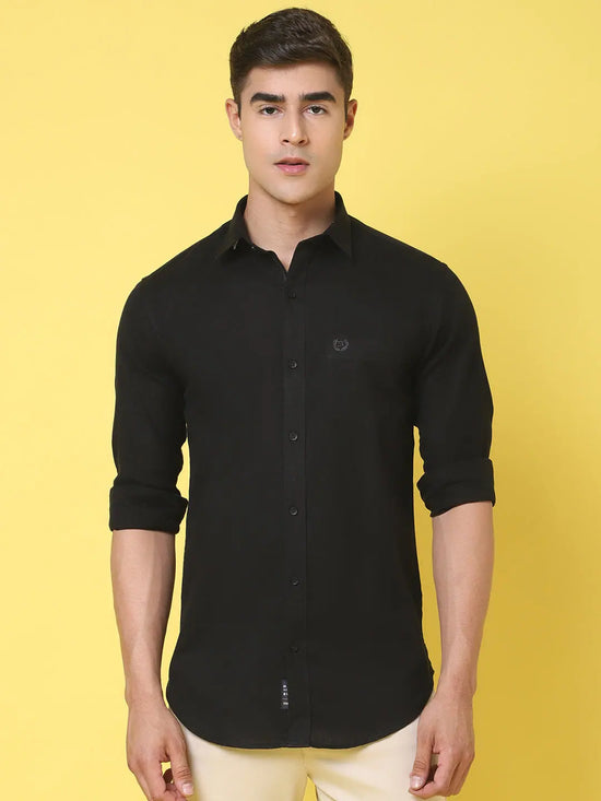 Rodamo Black Slim Fit Shirts-501730101-L