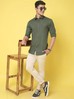 Rodamo Green Slim Fit Shirts-501730104-L