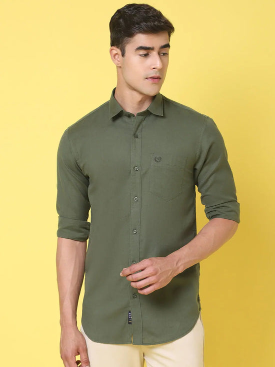 Rodamo Green Slim Fit Shirts-501730104-L