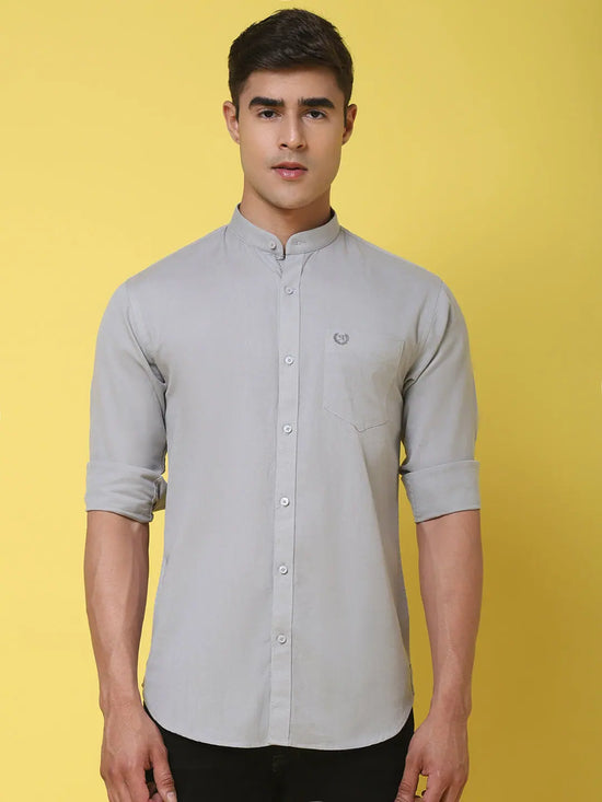 Rodamo Grey Slim Fit Shirts-501740102-L