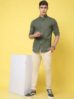 Rodamo Green Slim Fit Shirts-501740104-L