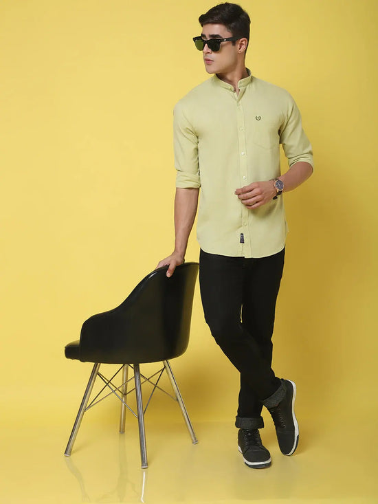 Rodamo Green Slim Fit Shirts-501740107-L