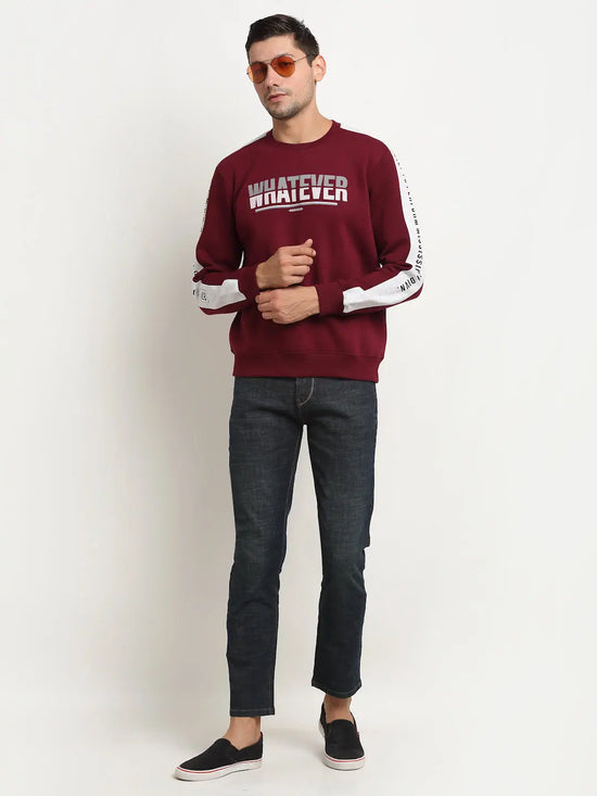 Rodamo Maroon Neck Sweatshirts-800290101-L